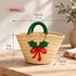 Straw Basket, Moroccan Woven Bag, Holiday Gift Basket, Handmade Palm Leaf Tote