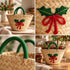 Straw Basket, Moroccan Woven Bag, Holiday Gift Basket, Handmade Palm Leaf Tote