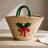 Straw Basket, Moroccan Woven Bag, Holiday Gift Basket, Handmade Palm Leaf Tote