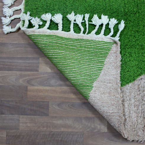 Colorful Moroccan Rug, Geometric Berber Area Rug, Green Blue brown Color Block Carpet