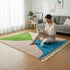 Colorful Moroccan Rug, Geometric Berber Area Rug, Green Blue brown Color Block Carpet
