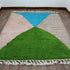 Colorful Moroccan Rug, Geometric Berber Area Rug, Green Blue brown Color Block Carpet