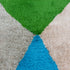 Colorful Moroccan Rug, Geometric Berber Area Rug, Green Blue brown Color Block Carpet