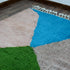 Colorful Moroccan Rug, Geometric Berber Area Rug, Green Blue brown Color Block Carpet