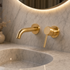Compact Wall-Mount Single-Handle Bathroom Faucet – Unlacquered Brass