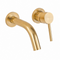 Compact Wall-Mount Single-Handle Bathroom Faucet – Unlacquered Brass