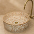 Desert Bloom Ceramic Vessel Sink – Sand Floral Moroccan Basin