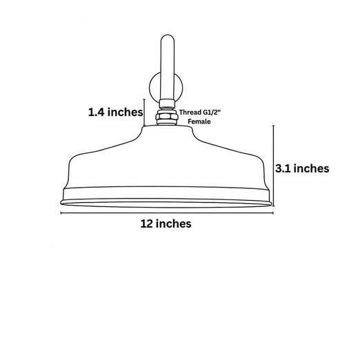Polished Brass Rain Shower Head – Classic Wall-Mounted Bathroom Fixture