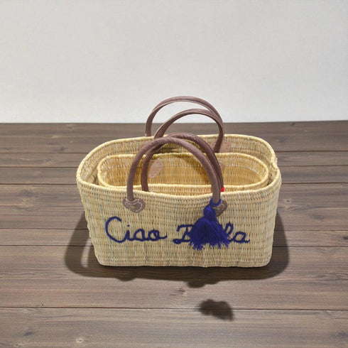 Ciao Bella Large Woven Straw Beach Tote Bag – Handmade Raffia Shopping & Summer Bag