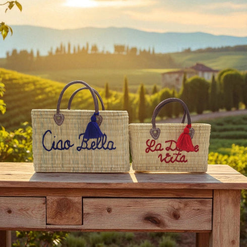 Ciao Bella Large Woven Straw Beach Tote Bag – Handmade Raffia Shopping & Summer Bag