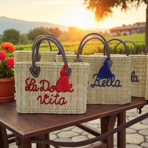 Ciao Bella Large Woven Straw Beach Tote Bag – Handmade Raffia Shopping & Summer Bag