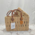 Summer Love Wicker Basket Bag with Red Love Text & Leather Handles