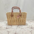 Summer Love Wicker Basket Bag with Red Love Text & Leather Handles