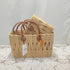 Summer Love Wicker Basket Bag with Red Love Text & Leather Handles