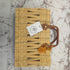 Summer Love Wicker Basket Bag with Red Love Text & Leather Handles