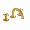 Gooseneck Widespread Bathroom Faucet with Cross Handles – Unlacquered Brass