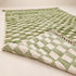 Green Checkered Rug, Moroccan Wool Rug, Handmade Berber Area Rug, Sage Ivory Checkerboard Carpet