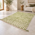 Green Checkered Rug, Moroccan Wool Rug, Handmade Berber Area Rug, Sage Ivory Checkerboard Carpet