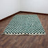 Green Checkered Rug, Moroccan Wool Rug, Berber Rug, Checkerboard Area Rug, Green White Carpet