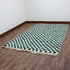 Green Checkered Rug, Moroccan Wool Rug, Berber Rug, Checkerboard Area Rug, Green White Carpet