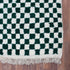 Green Checkered Rug, Moroccan Wool Rug, Berber Rug, Checkerboard Area Rug, Green White Carpet
