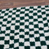 Green Checkered Rug, Moroccan Wool Rug, Berber Rug, Checkerboard Area Rug, Green White Carpet