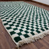 Green Checkered Rug, Moroccan Wool Rug, Berber Rug, Checkerboard Area Rug, Green White Carpet