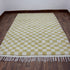 Green Checkered Rug, Moroccan Wool Rug, Handmade Berber Rug, Checkerboard Area Rug, Beni Ourain Carpet