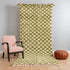 Green Checkered Rug, Moroccan Wool Rug, Handmade Berber Area Rug, Sage Ivory Checkerboard Carpet