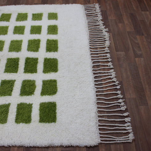 Green Moroccan Rug, Cream Geometric Rug, Handmade Berber Area Rug, Olive Green Carpet