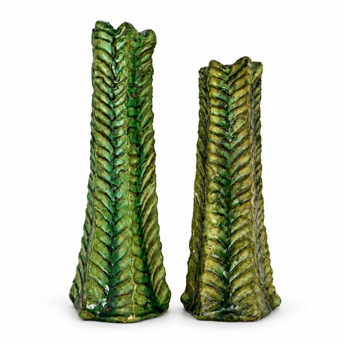 Green Tamegroute Candle Holder, Handmade Moroccan Pottery, Rustic Ceramic Candlestick, Boho Home Decor