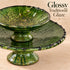 Green Tamegroute Pottery Fruit Stand, Handmade Moroccan Ceramic 2 Tier Serving Bowl, Rustic Table Centerpiece