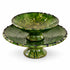 Green Tamegroute Pottery Fruit Stand, Handmade Moroccan Ceramic 2 Tier Serving Bowl, Rustic Table Centerpiece
