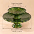 Green Tamegroute Pottery Fruit Stand, Handmade Moroccan Ceramic 2 Tier Serving Bowl, Rustic Table Centerpiece