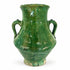 Green Tamegroute Vase, Handmade Moroccan Pottery, Rustic Ceramic Flower Vase with Handles, Boho Home Decor