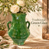 Green Tamegroute Vase, Handmade Moroccan Pottery, Rustic Ceramic Flower Vase with Handles, Boho Home Decor