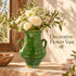 Green Tamegroute Vase, Handmade Moroccan Pottery, Rustic Ceramic Flower Vase with Handles, Boho Home Decor