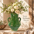 Green Tamegroute Vase, Handmade Moroccan Pottery, Rustic Ceramic Flower Vase with Handles, Boho Home Decor