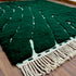 Green Moroccan Wool Rug, Geometric Berber Rug, Ivory Line Handmade Area Carpet, Modern Beni Ourain Rug