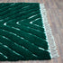 Green Moroccan Wool Rug, Geometric Berber Rug, Ivory Line Handmade Area Carpet, Modern Beni Ourain Rug