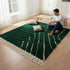 Green Moroccan Wool Rug, Geometric Berber Rug, Ivory Line Handmade Area Carpet, Modern Beni Ourain Rug