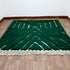 Green Moroccan Wool Rug, Geometric Berber Rug, Ivory Line Handmade Area Carpet, Modern Beni Ourain Rug