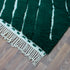 Green Moroccan Wool Rug, Geometric Berber Rug, Ivory Line Handmade Area Carpet, Modern Beni Ourain Rug