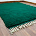 Green Moroccan Wool Rug, Solid Emerald Berber Rug, Handmade Plush Area Carpet, Minimalist Beni Ourain Rug