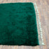 Green Moroccan Wool Rug, Solid Emerald Berber Rug, Handmade Plush Area Carpet, Minimalist Beni Ourain Rug