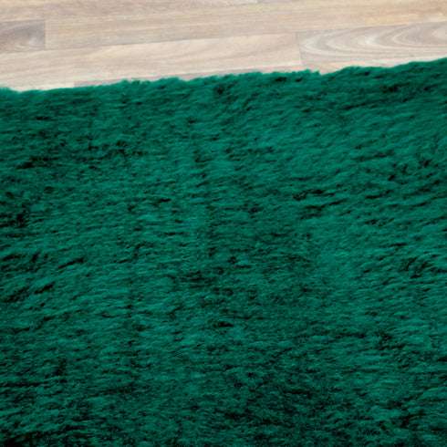 Green Moroccan Wool Rug, Solid Emerald Berber Rug, Handmade Plush Area Carpet, Minimalist Beni Ourain Rug
