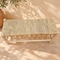 Handcrafted Moroccan Wooden Bench with Natural Woven Seagrass Seat and Lower Storage Shelf, Rustic Boho Entryway Home Decor