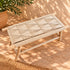 Handcrafted Moroccan Wooden Bench with Woven Rope Seat, Geometric Boho Design, Rustic Entryway and Home Decor Accent
