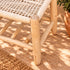 Handcrafted Moroccan Wooden Bench with Woven Rope Seat and Lower Storage Shelf, Rustic Boho Entryway Stool for Home Decor