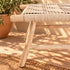 Handcrafted Moroccan Wooden Bench with Woven Rope Seat, Geometric Boho Design, Rustic Entryway and Home Decor Accent